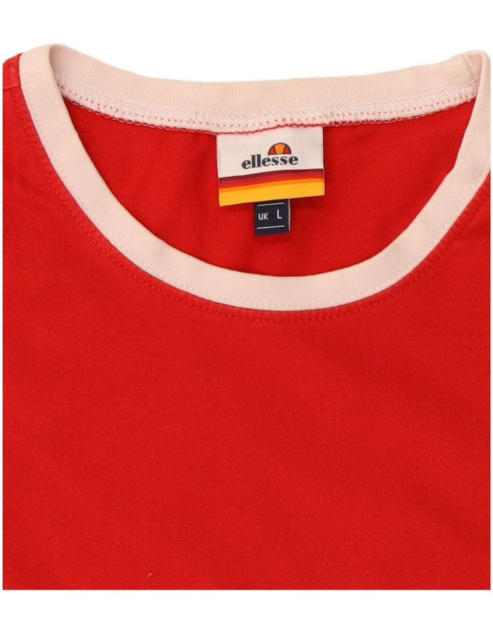 Męski T-shirt z grafiką Ellesse, duży, czerwony, bawełniany