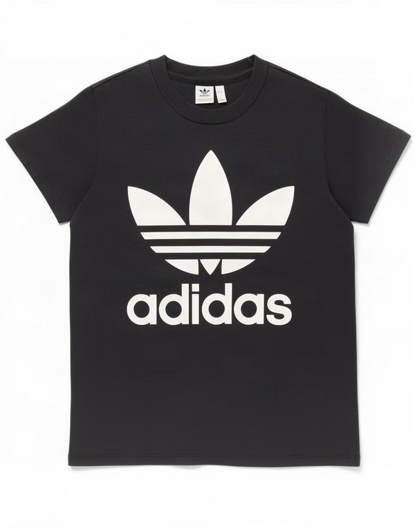 Damska koszulka z grafiką Adidas Top UK 12 Średnia czarna bawełna