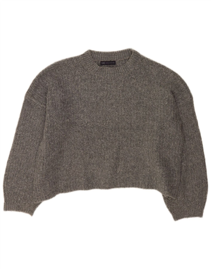 Marks & Spencer Damski sweter oversize z okrągłym dekoltem, UK 16, duży, szary