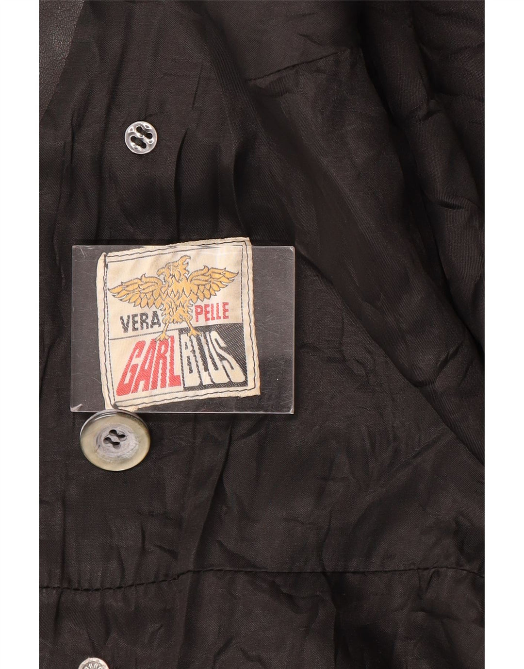 Damski płaszcz skórzany VINTAGE UK 12, średnia czarna skóra