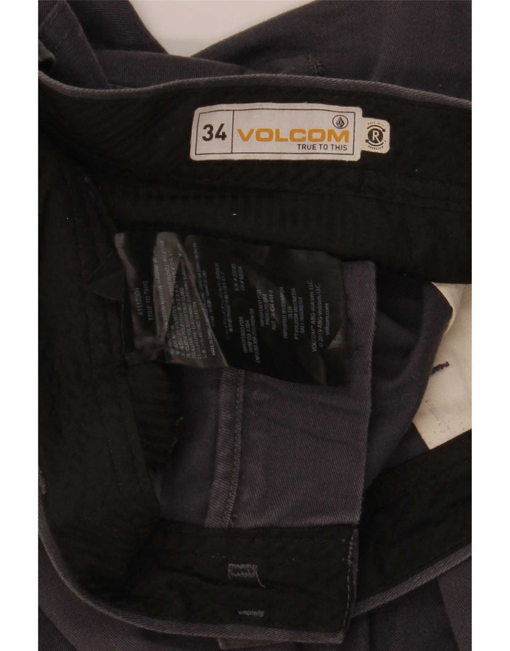 Męskie proste spodnie chino Volcom W34 L32 szara bawełna