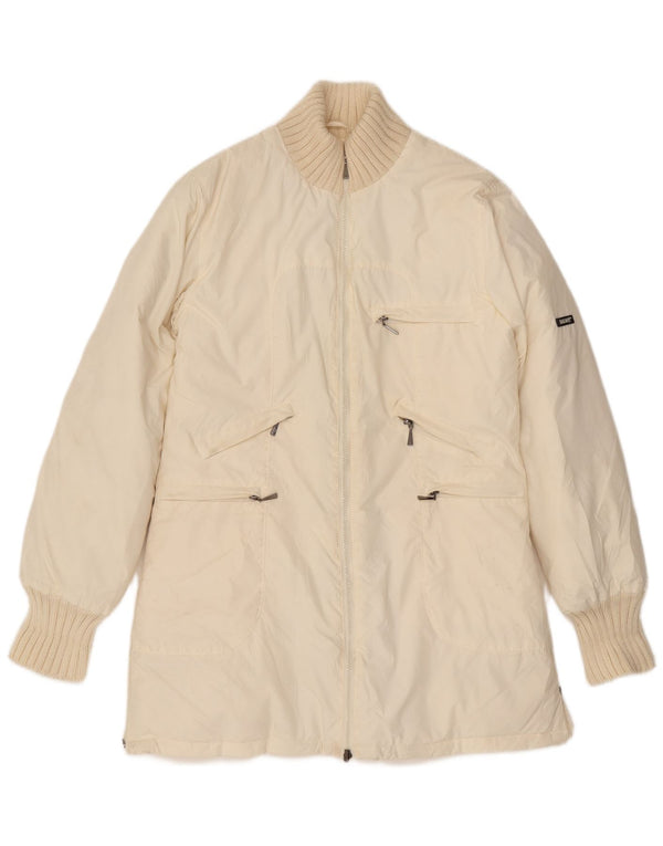 Płaszcz damski w stylu vintage IT 48 XL w kolorze złamanej bieli, poliester