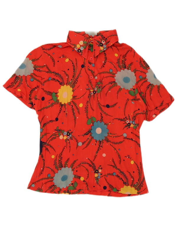 Bluzka damska Vintage Top UK 10 Small Red Floral