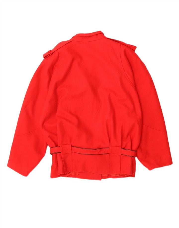 VINTAGE Womens Military Overcoat UK 18 XL Red
