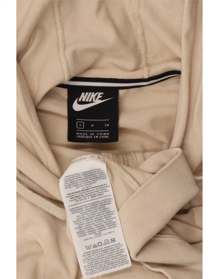 Damski sweter oversize z kapturem i zamkiem błyskawicznym Nike, UK 10, mały, beżowy poliester
