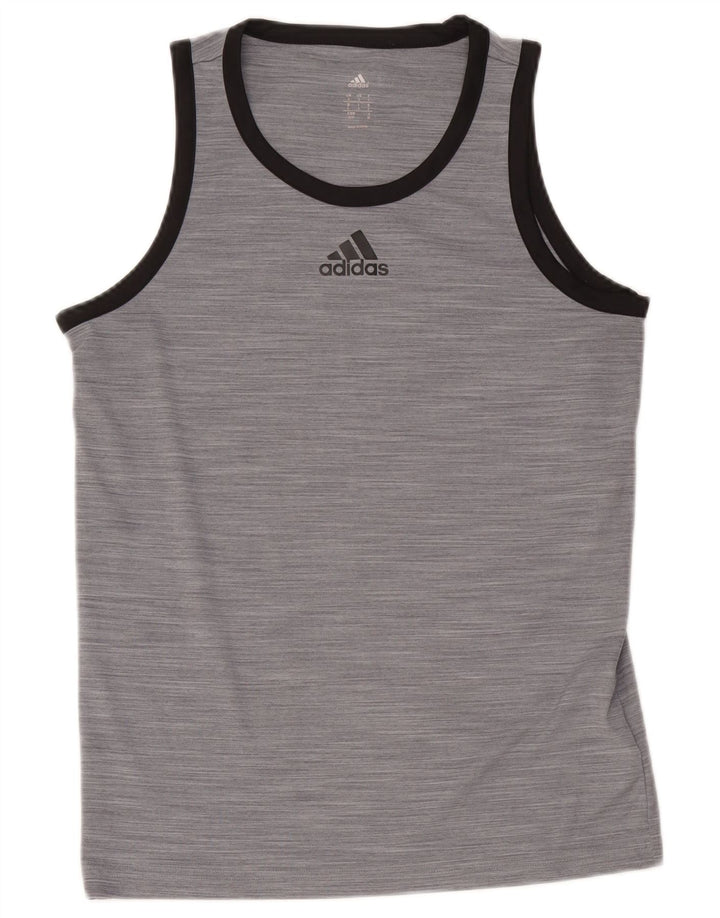 Adidas Męska Kamizelka Top Mały Szary Nakrapiany Poliester