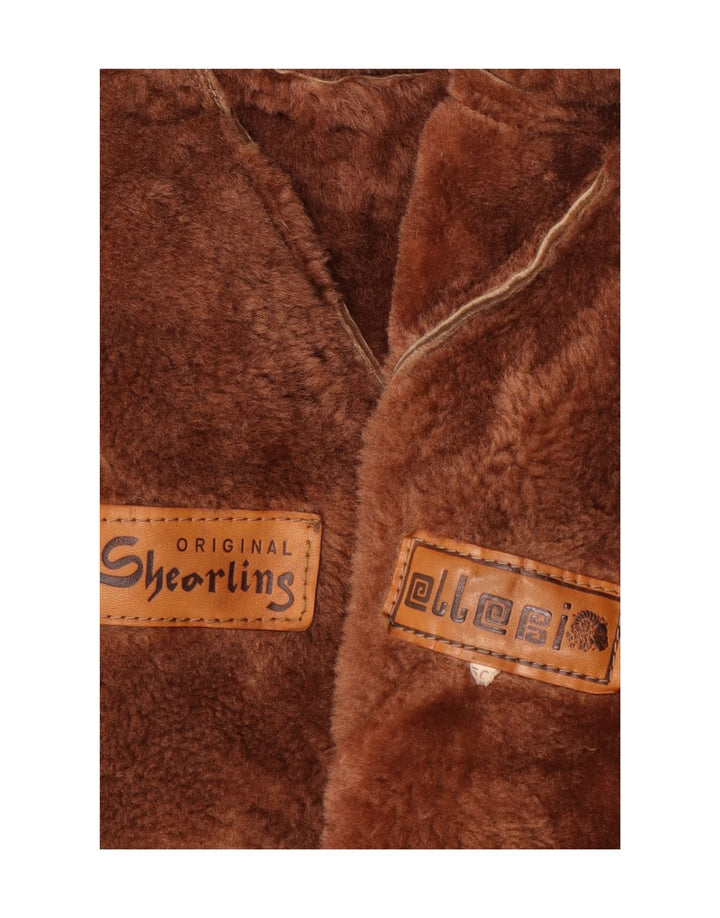 Damski płaszcz Shearling Ellesi IT 50 XL Brązowy płaszcz Shearling