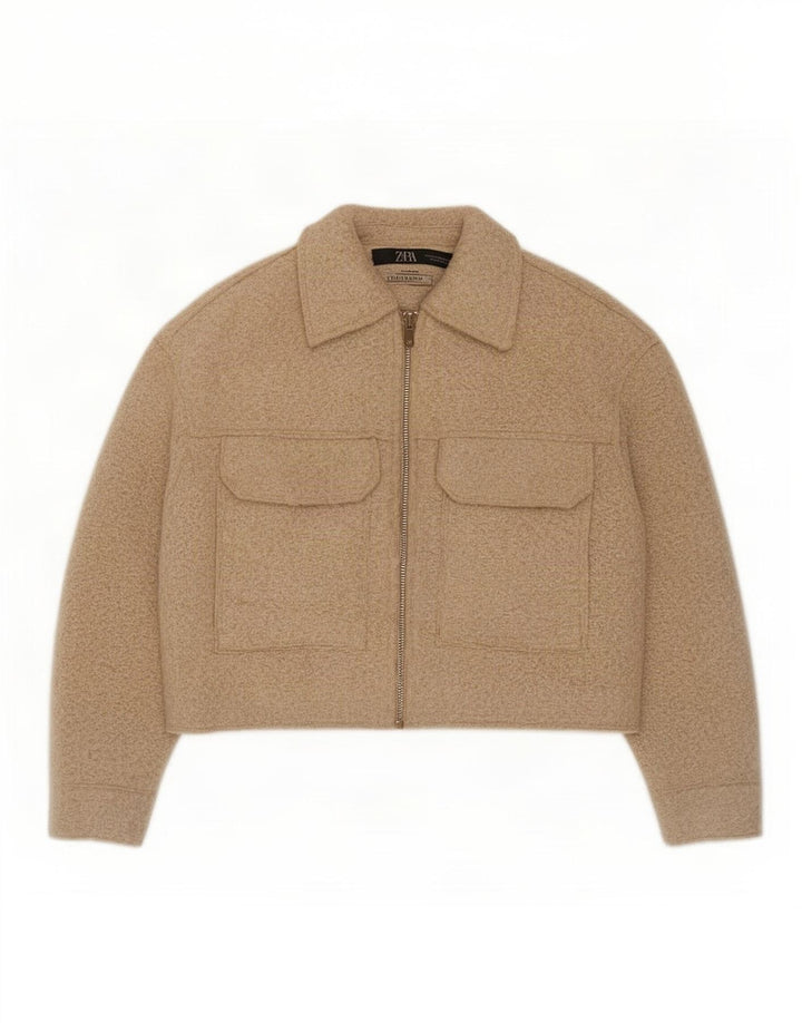 Damska kurtka bomberka Zara Oversize UK 6 XS, beżowa