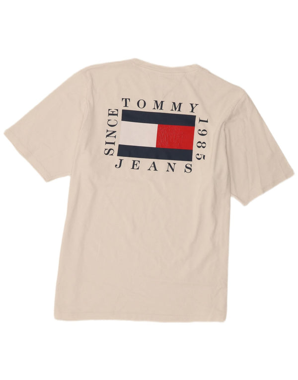 Męska koszulka z grafiką Tommy Hilfiger Top 3XL, biała bawełna