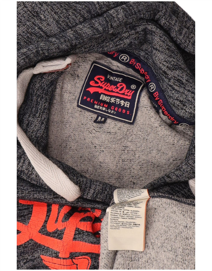 Damski sweter z kapturem Superdry Graphic UK 12 Średni granatowy, bawełniany nakrapiany