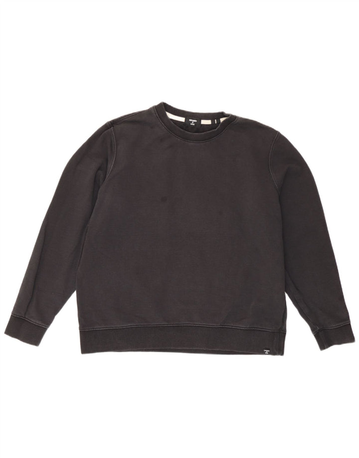 Superdry Womens Sweatshirt Jumper UK 14 Large Black Cotton