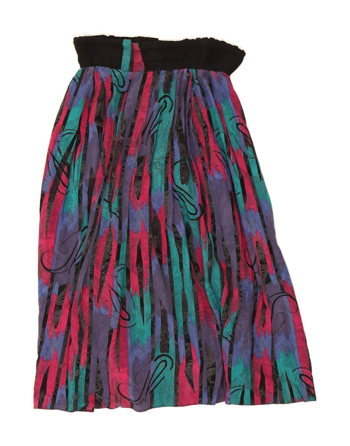 LIBRA Womens Abstract Pattern A-Line Skirt UK 12 Medium W30  Multicoloured Vintage Libra and Second-Hand Libra from Messina Hembry 