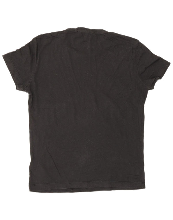 Męska koszulka z grafiką Calvin Klein Jeans Top UK 10 Small Black Cotton