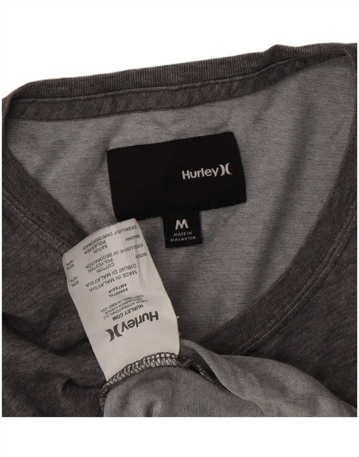 HURLEY Mens Dri Fit T-Shirt Top Medium Grey Cotton