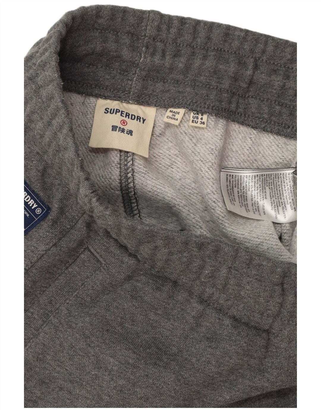 Damskie spodnie dresowe SUPERDRY Joggers UK 8 Small, szara bawełna