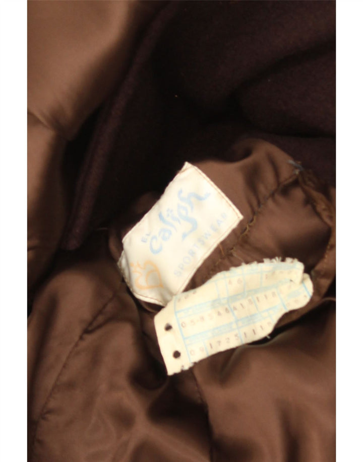 Vintage męski płaszcz z podwójnymi piersiami IT 46 Small Brown