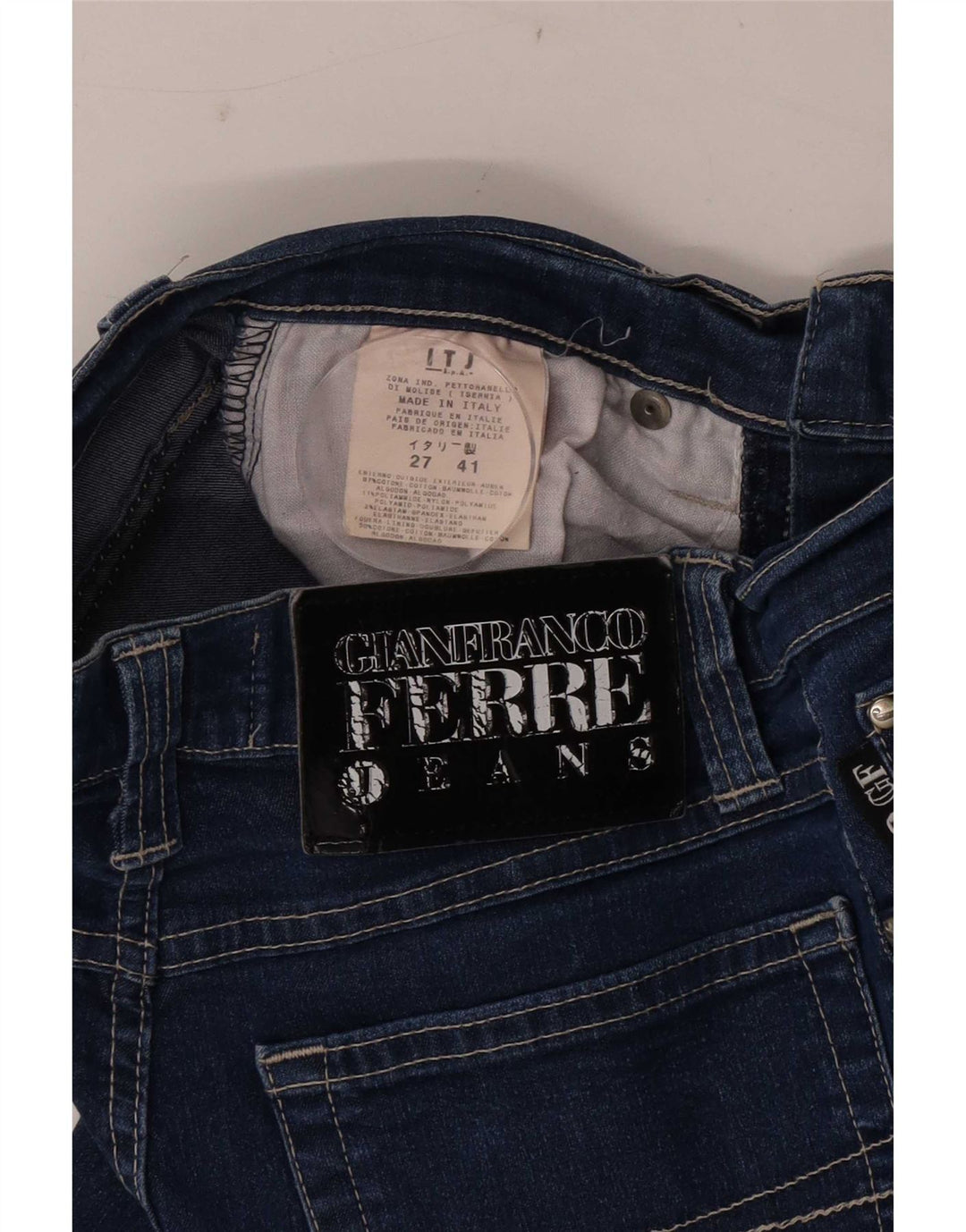 Damskie jeansy slim Gianfranco Ferre W27 L28 Niebieskie bawełniane