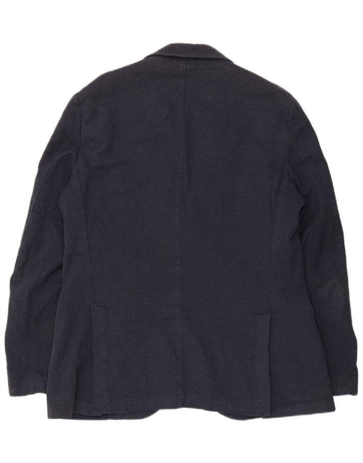 Męska marynarka zapinana na 2 guziki Massimo Dutti EU 52, duża, granatowa, geometryczna