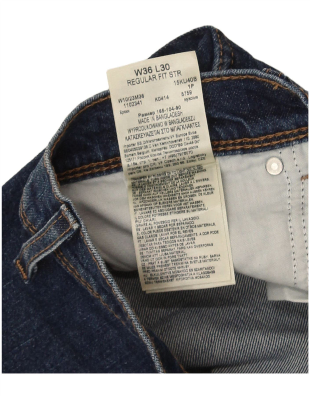 Męskie jeansy Wrangler o prostym kroju W36 L30, niebieskie, bawełniane