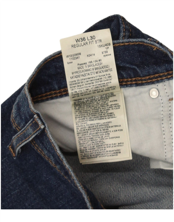 Męskie jeansy Wrangler o prostym kroju W36 L30, niebieskie, bawełniane