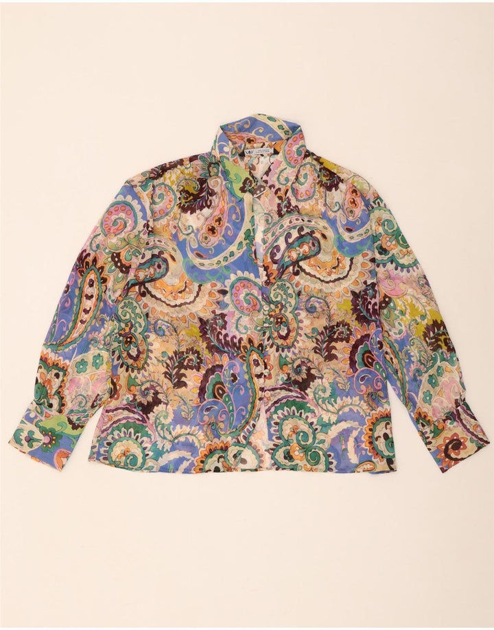 Damska bluzka koszulowa oversize Zara UK 14, średnia, wielokolorowa paisley