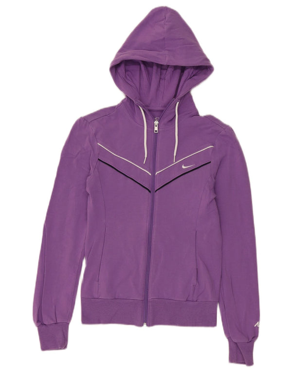 Damski sweter z kapturem i zamkiem Nike, UK 4/6 XS, fioletowa bawełna