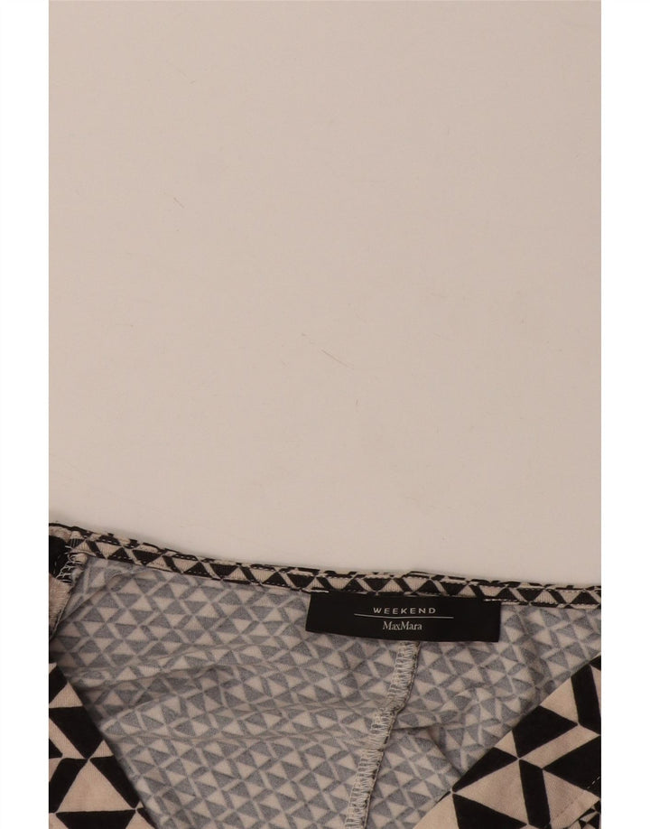 Damska bluzka weekendowa Max Mara Top UK 14, duża, czarna, geometryczna