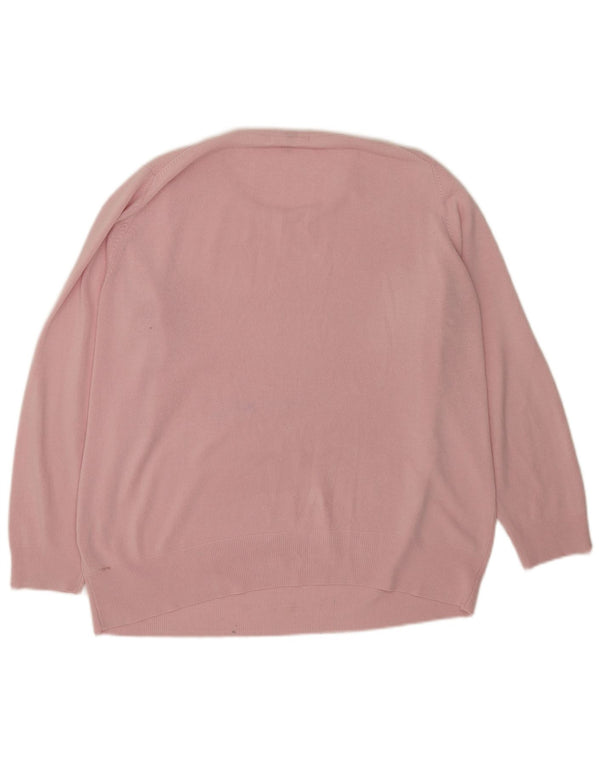Marks & Spencer Damski sweter z okrągłym dekoltem, UK 18 XL, różowy