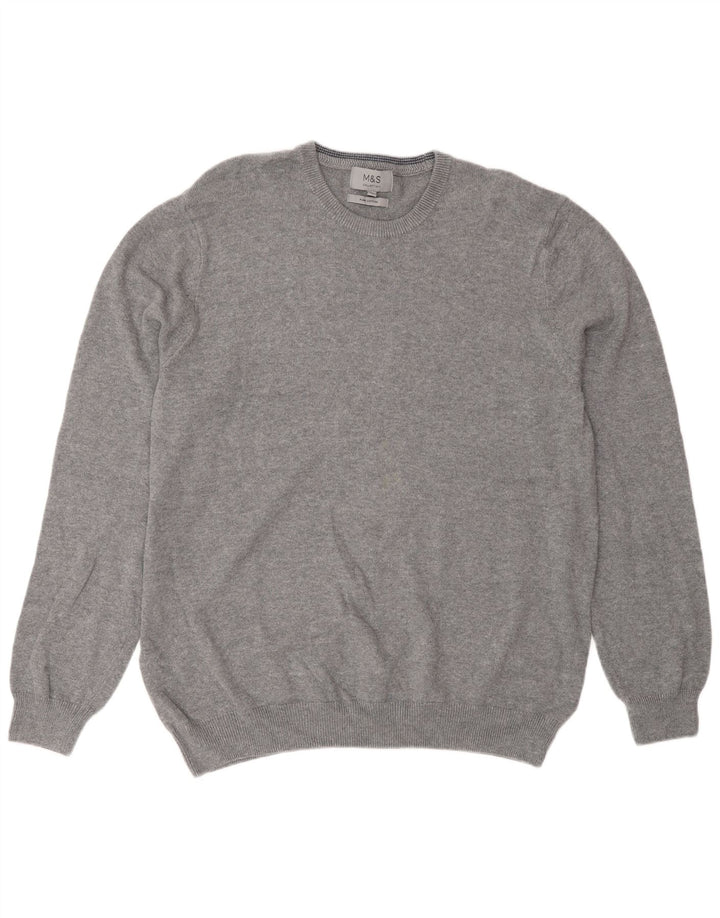 Marks & Spencer Męski sweter z okrągłym dekoltem XL, szary