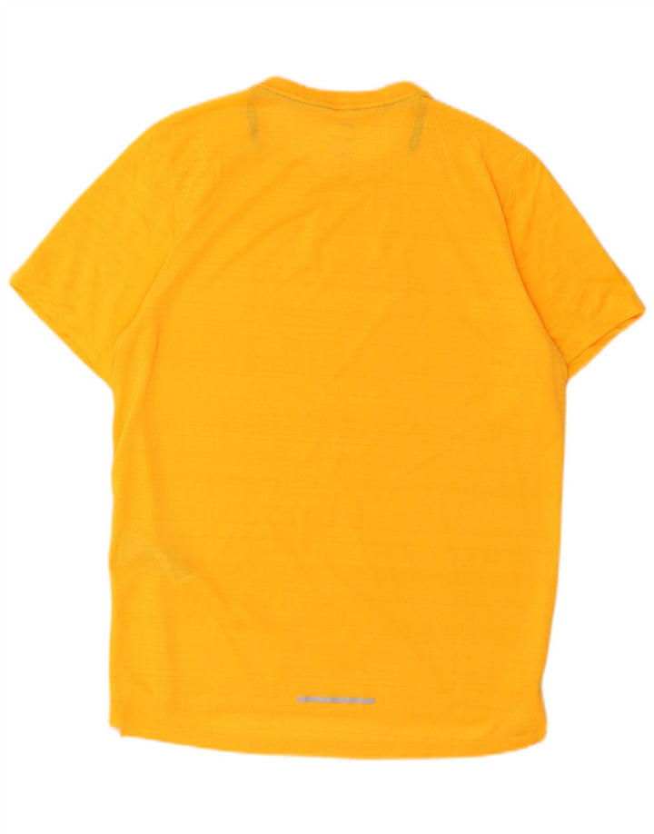 NIKE Mens Dri Fit T-Shirt Top Medium Yellow Polyester