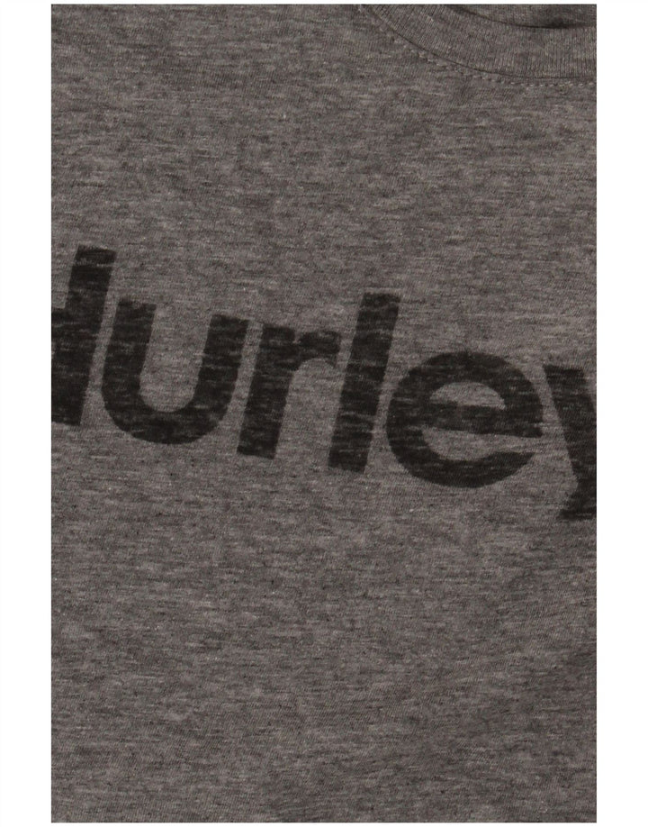 Męski T-shirt z grafiką Hurley, mały, szary, bawełniany w plamki