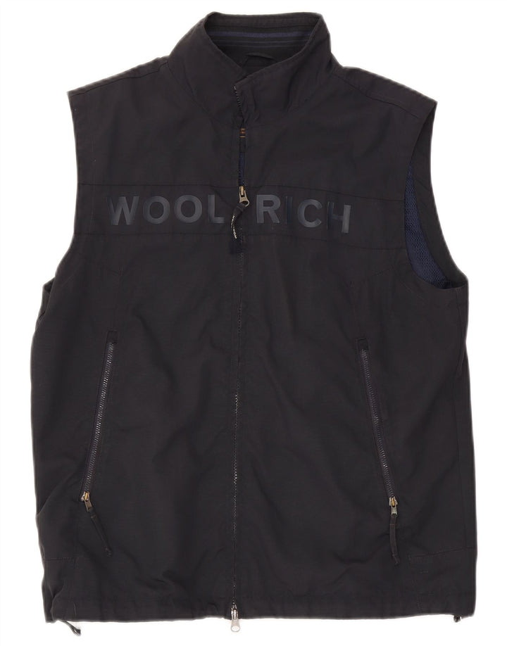 Męska kurtka dresowa bez rękawów z grafiką Woolrich, duża, granatowa
