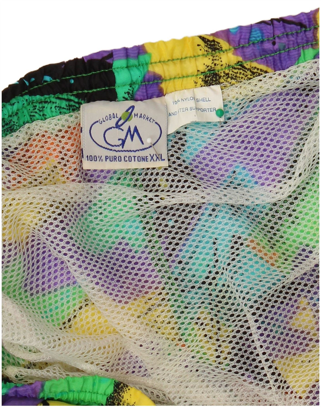 Męskie spodenki kąpielowe w stylu vintage 2XL, wielobarwny nylon typu Tie Dye