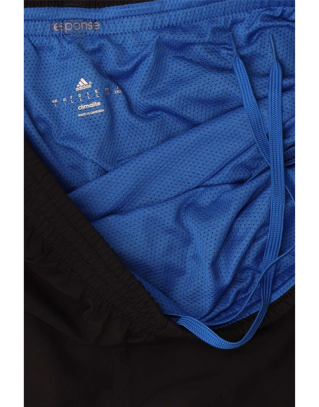 Męskie spodenki sportowe Adidas Climalite, duże, czarne, z blokami kolorów, z poliestru