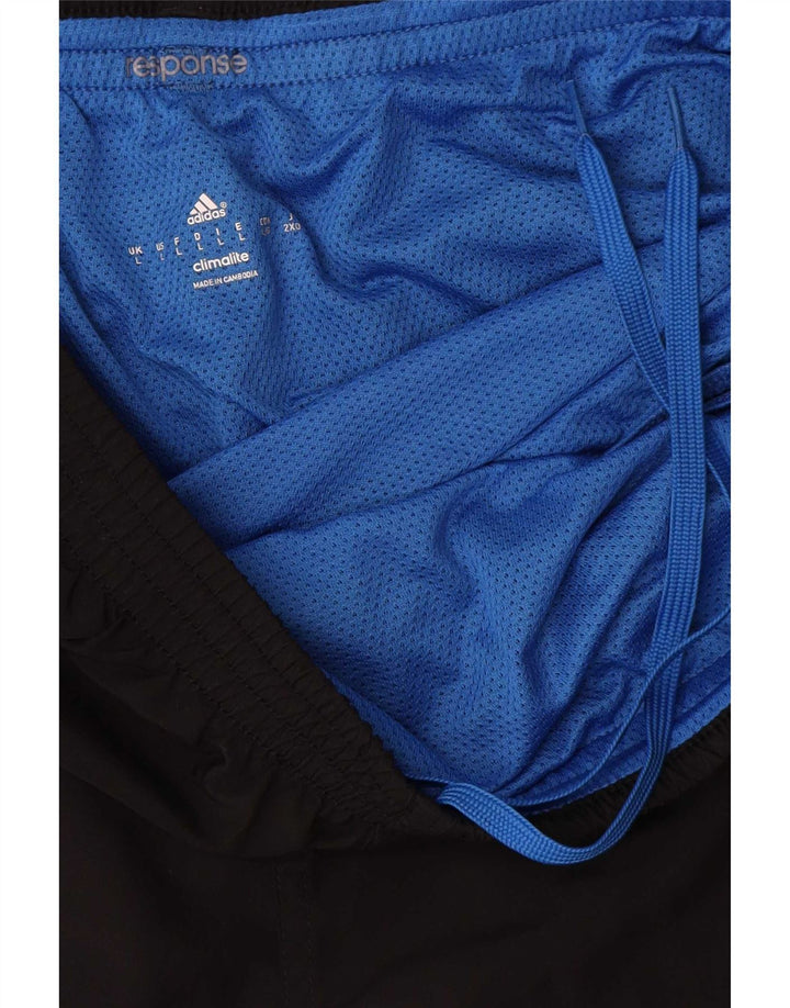 Męskie spodenki sportowe Adidas Climalite, duże, czarne, z blokami kolorów, z poliestru