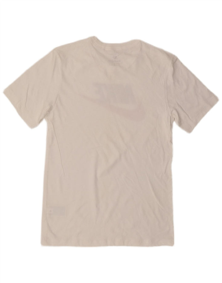 Męski T-shirt z grafiką Nike, mały, biały, bawełniany
