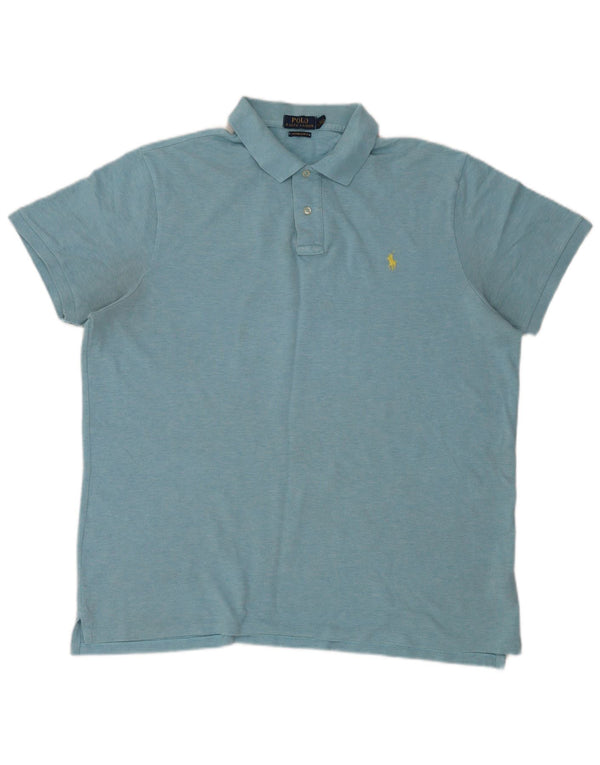 Męska koszulka polo Ralph Lauren o dopasowanym kroju, 2XL, niebieska bawełna