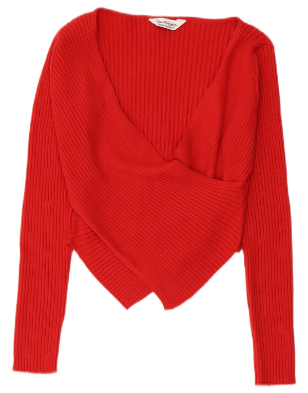 Damski sweter Miss Selfridge z dekoltem w szpic, UK 10 Small Red Viscose
