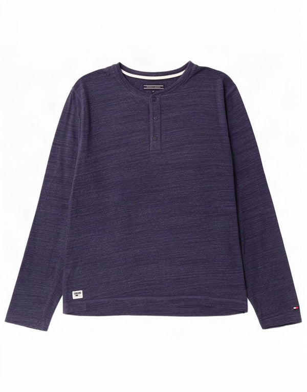 Męska koszulka Tommy Hilfiger z długim rękawem XL, granatowa, z plamkami, bawełniana