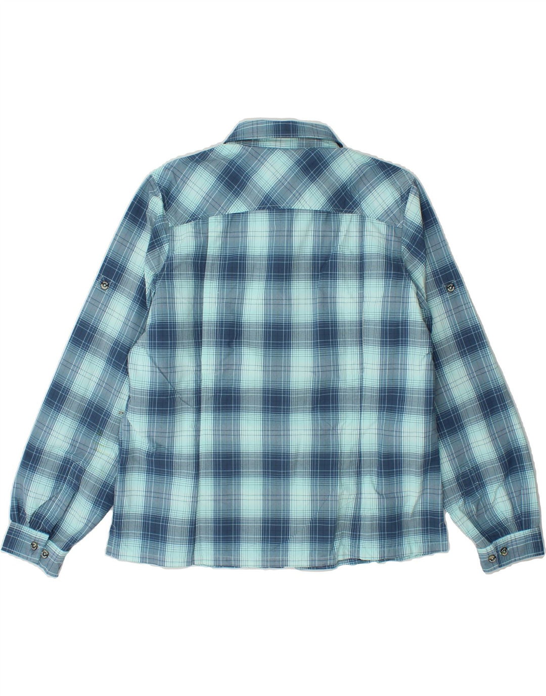 JACK WOLFSKIN Womens Shirt UK 18/20 2XL Blue Check Polyamide Vintage Jack Wolfskin and Second-Hand Jack Wolfskin from Messina Hembry 