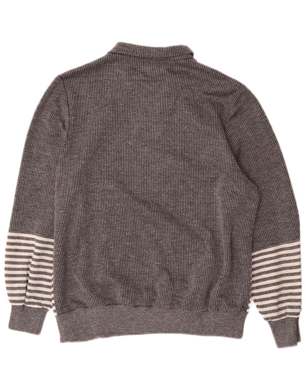 Vintage damski sweter polo EU 44 XL w szare paski