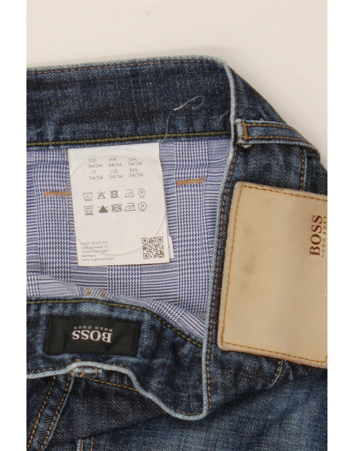 Męskie proste dżinsy Hugo Boss W34 L31 Niebieskie bawełniane