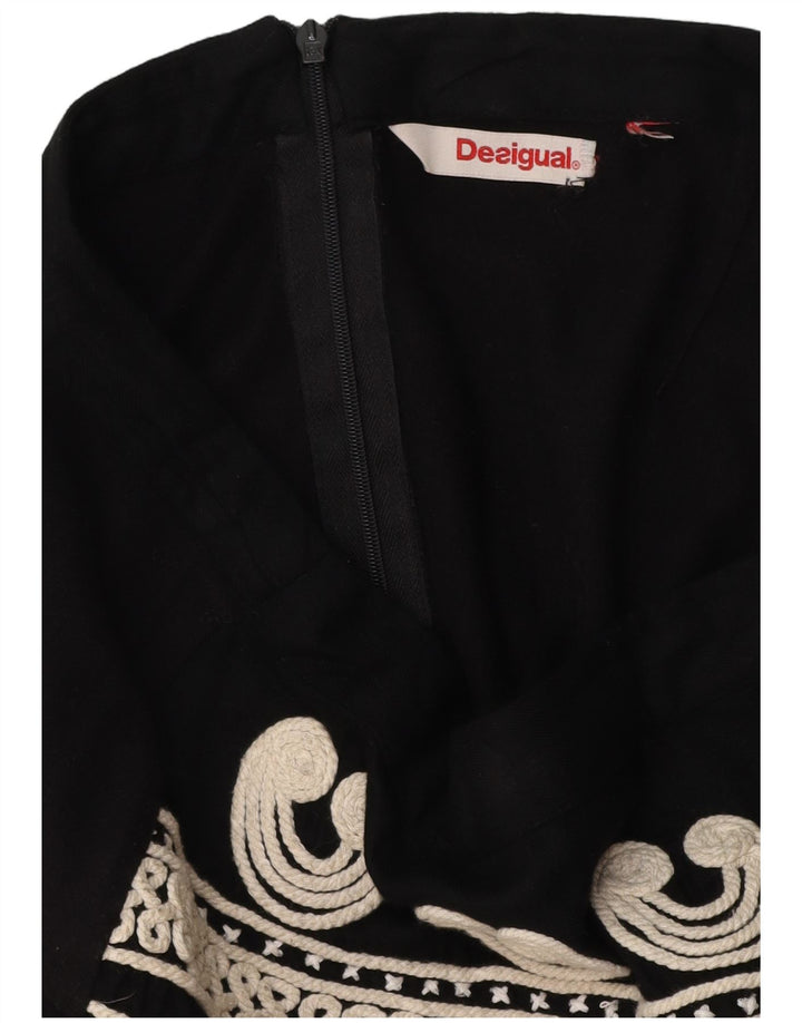 Desigual damska spódnica w kształcie litery A W34, duża czarna Paisley