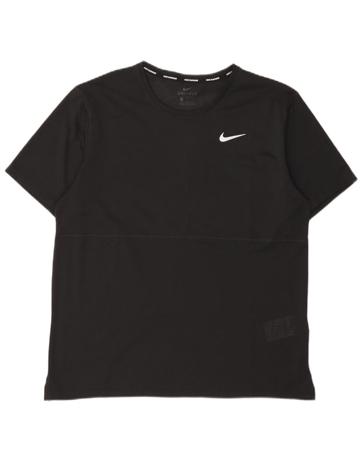 Męski T-shirt Nike Dri Fit, duży, czarny, poliestrowy