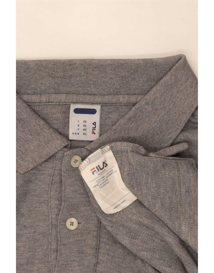 Męska koszulka polo Fila Średnioszara bawełniana w plamki