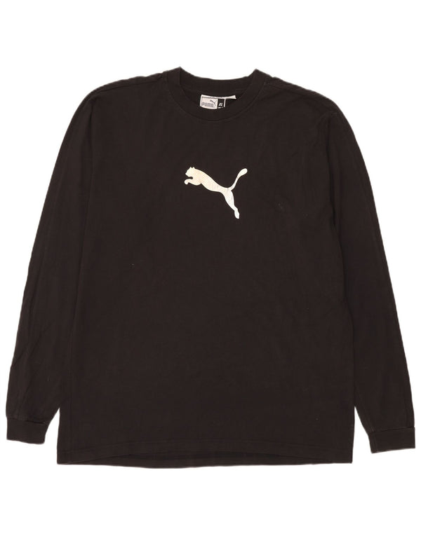Męski graficzny top Puma z długim rękawem XL, czarny, bawełniany
