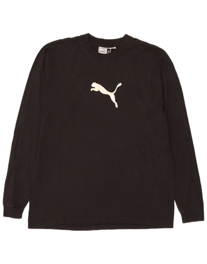Męski graficzny top Puma z długim rękawem XL, czarny, bawełniany