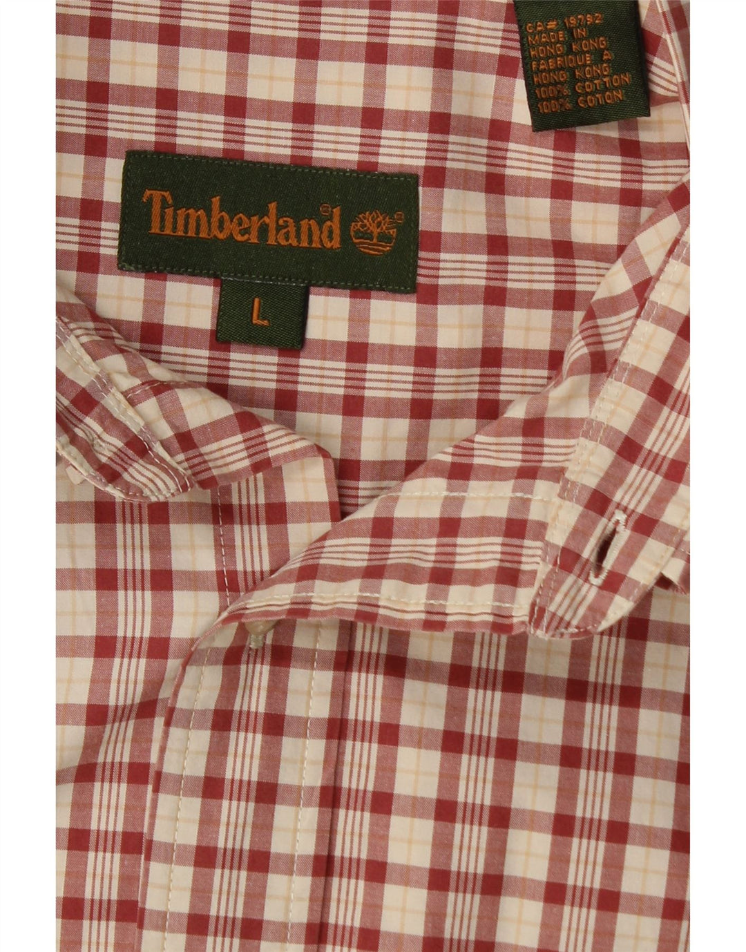 Koszula męska Timberland, duża, bawełniana w czerwoną kratę