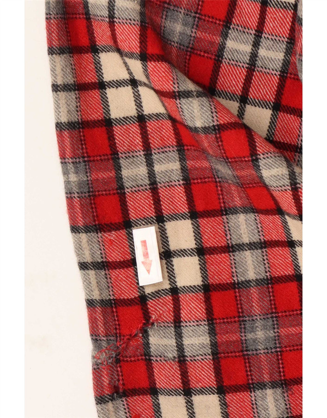 Vintage męska koszula flanelowa XL, wełniana w czerwoną kratę