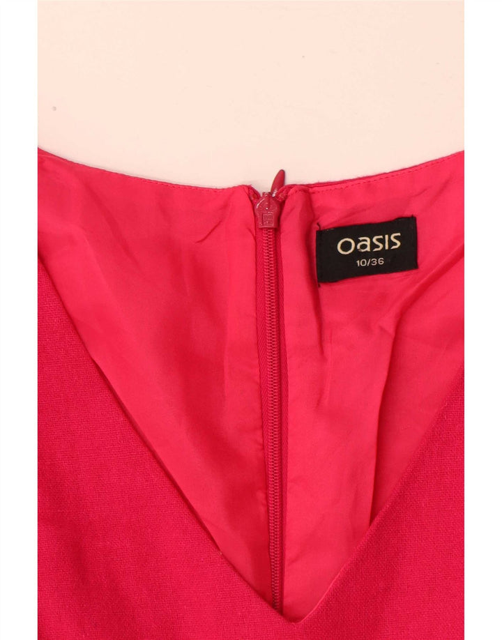 Damska sukienka o linii A Oasis UK 10, mała, różowa, wełniana
